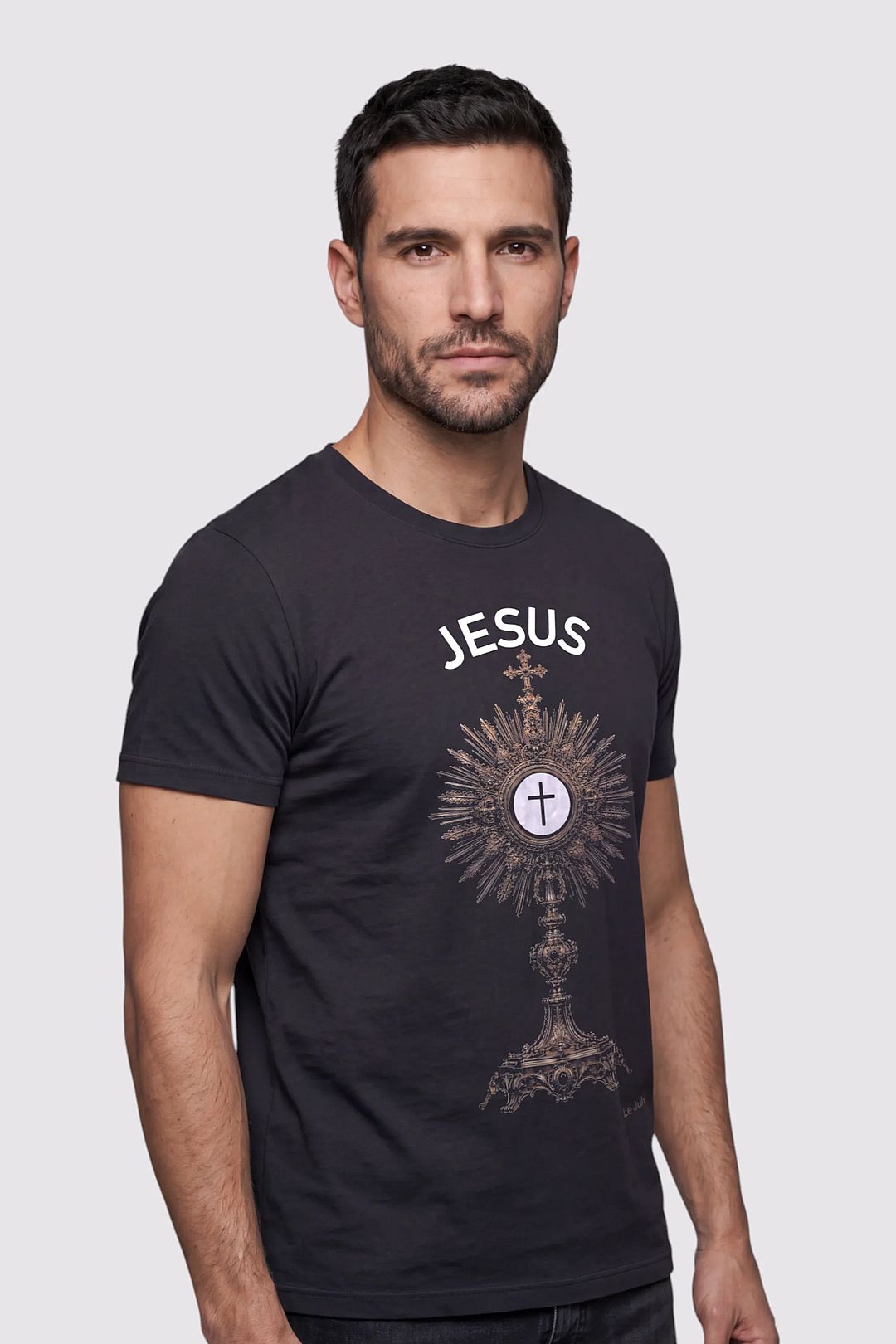 Camiseta Oversized Jesus Neon Preto - Masculino