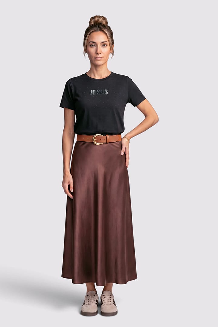 Camiseta Oversized Jesus Em Espelhado - Feminino
